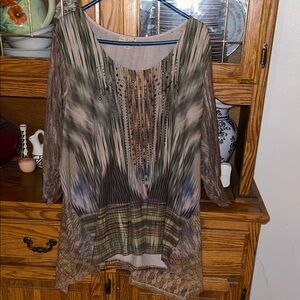Live and Let Live Multicolor Patterned Tunic Top